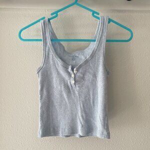 Brandy Melville Blue Rib-Knit Tank Top